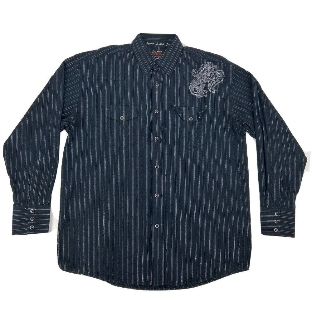 George Strait‎ Troubadour Wrangler XL Western Shirt Mens Embroidered Pearl Snap
